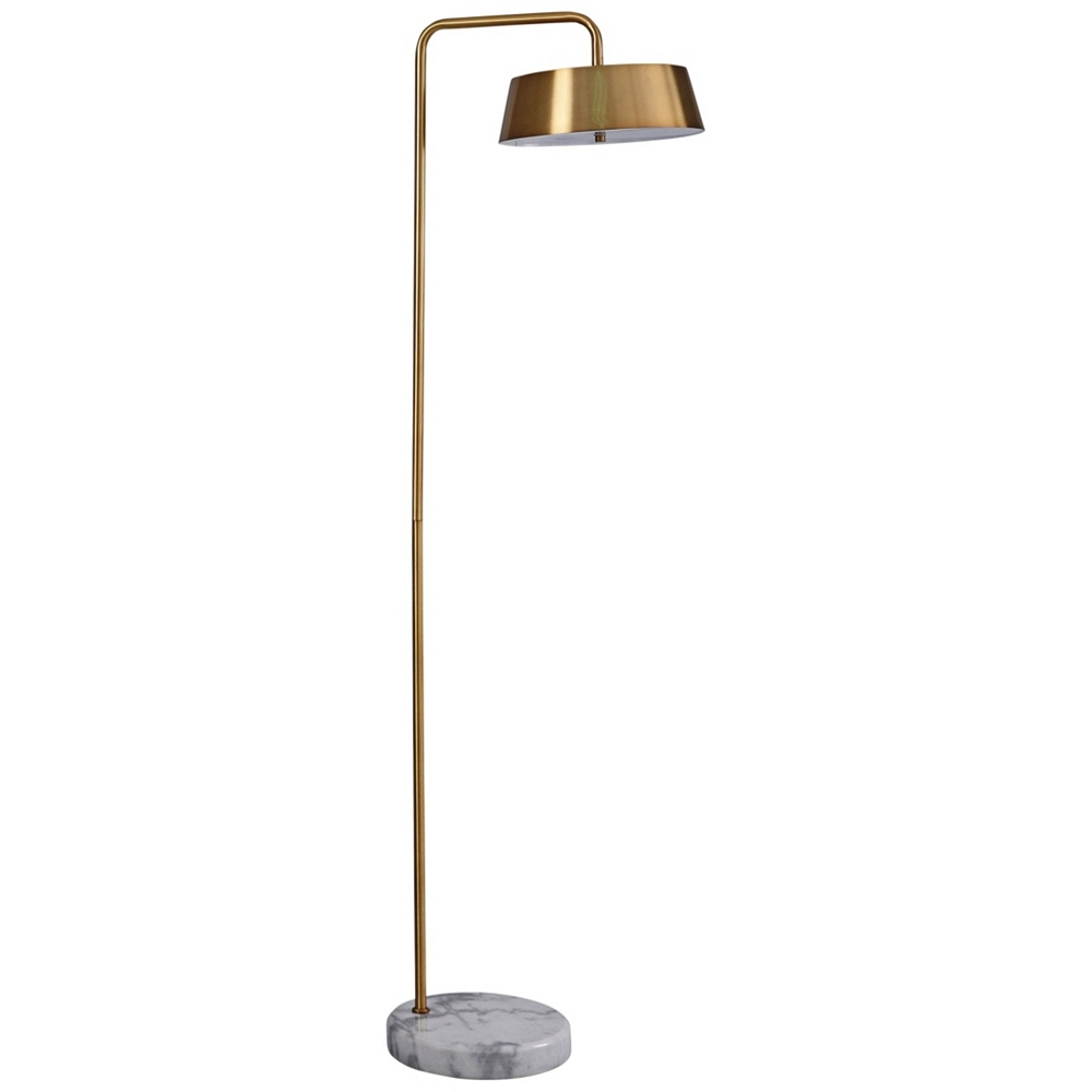 Cordea White and Gold LED Floor Lamp with Gold Metal Shade - Style # 60Y98 - Image 0