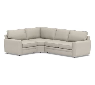 Pearce Square Arm Upholstered Right Arm 3-Piece Wedge Sectional, Down Blend Wrapped Cushions, Performance Heathered Tweed Pebble - Image 2