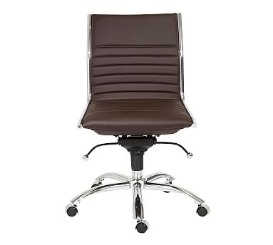 Fowler Armless Desk Chair, Brown - Image 0