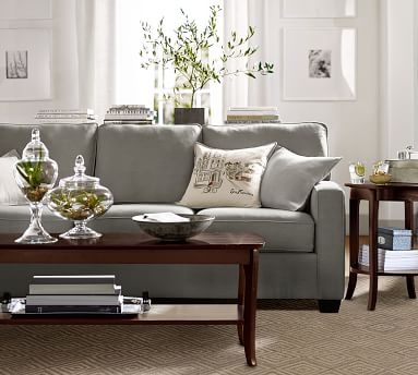Buchanan Square Arm Upholstered Grand Sofa 89.5", Polyester Wrapped Cushions, Textured Twill Light Gray - Image 5