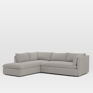 Shelter Set 2- Right Arm Sofa, Left Arm Terminal Chaise, Marled Microfiber, Ash Gray - Image 2