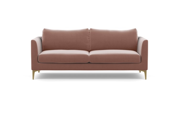 Owens Sofa with Blush Fabric and Brass Plated legs - Image 0