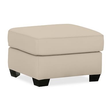 Buchanan Upholstered Ottoman, Polyester Wrapped Cushions, Twill Parchment - Image 2