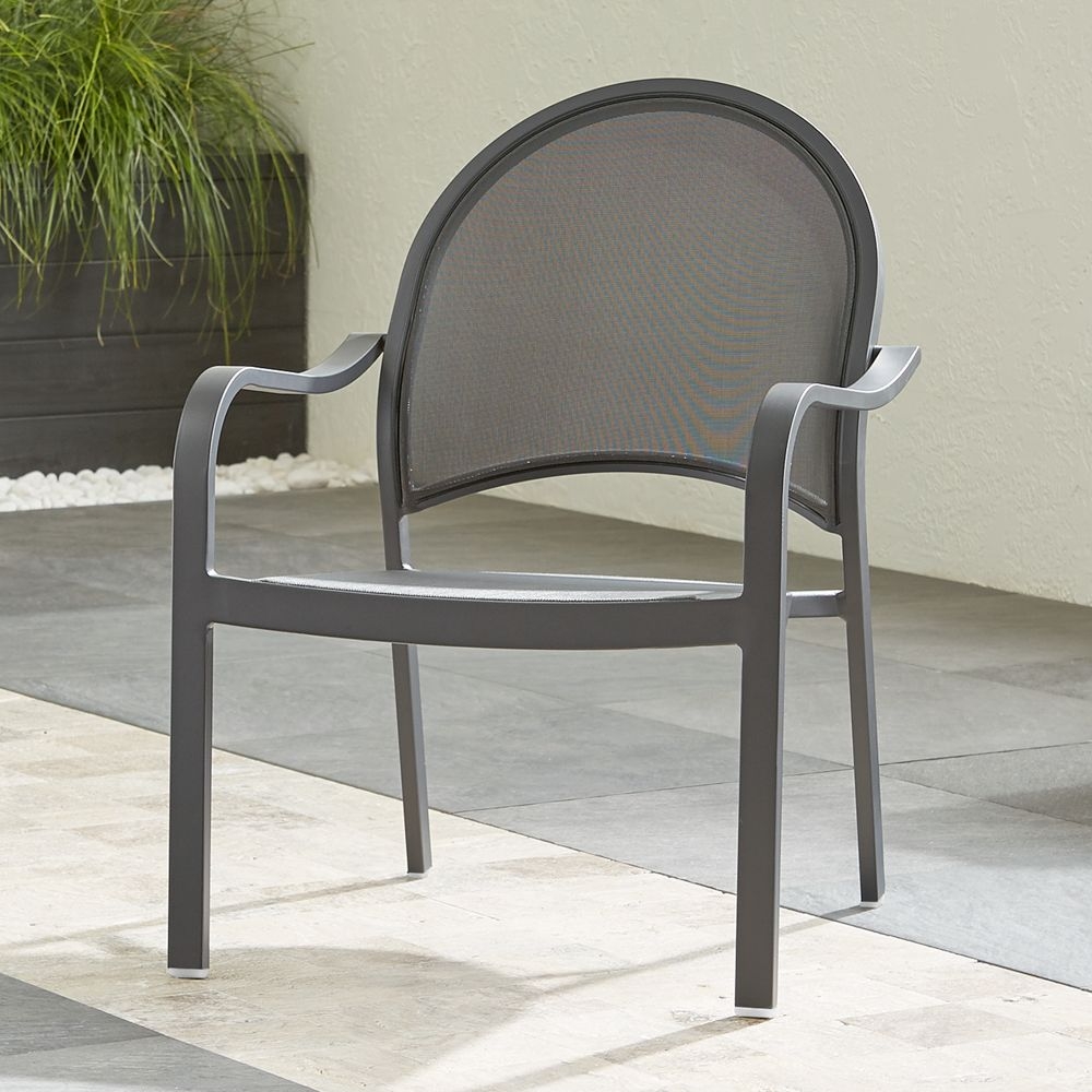 Lanai Charcoal Mesh Outdoor Lounge Chair - Image 0