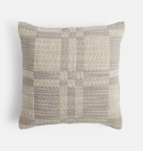 Handwoven Wool Check Pillow Cover - Image 3