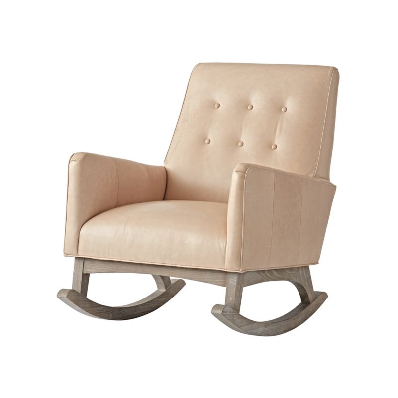 Everly Leather Tufted Rocking Chair - Image 1