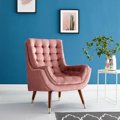 McCaysville Button Tufted Upholstered Velvet Lounge Chair - Image 0
