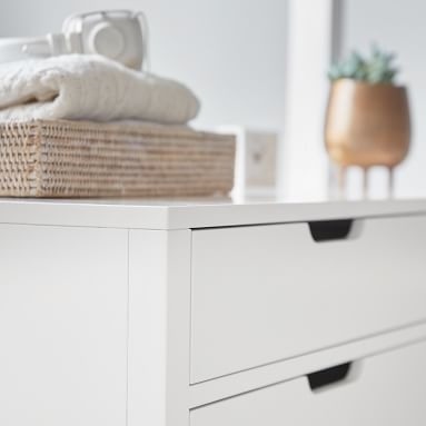 Rhys 8-Drawer Wide Dresser, Weathered White/Simply White - Image 3
