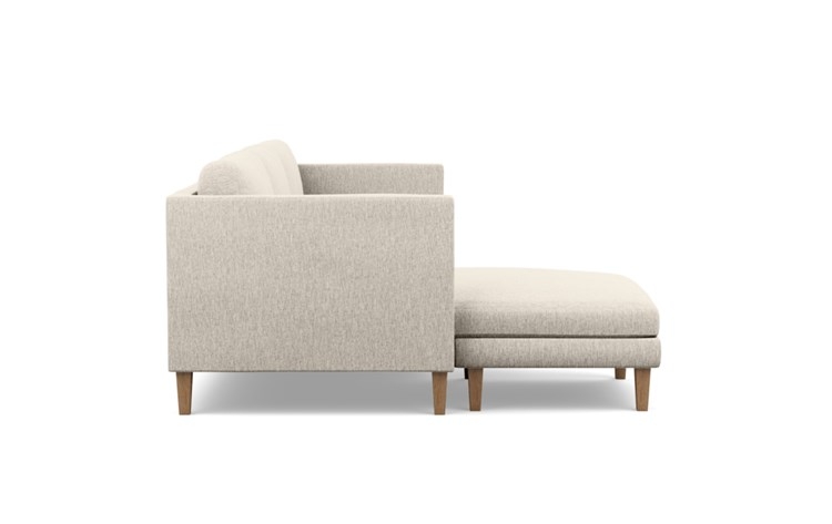 Oliver Reversible Sectional with Beige Wheat Fabric, left facing chaise, and Natural Oak legs - Image 2