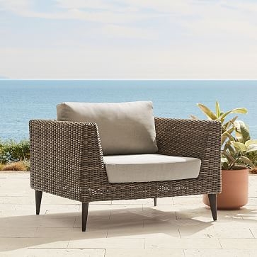 Marina Outdoor Lounge Chair, Weathered Cafe - Image 1