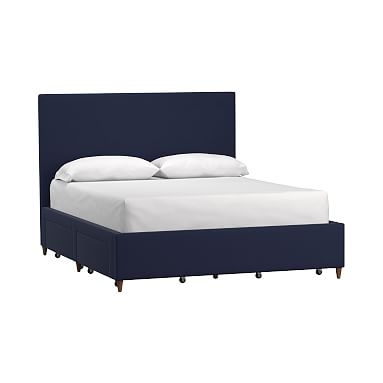 Beale Upholstered Storage Bed, Full, Lustre Velvet Dusty Indigo - Image 0