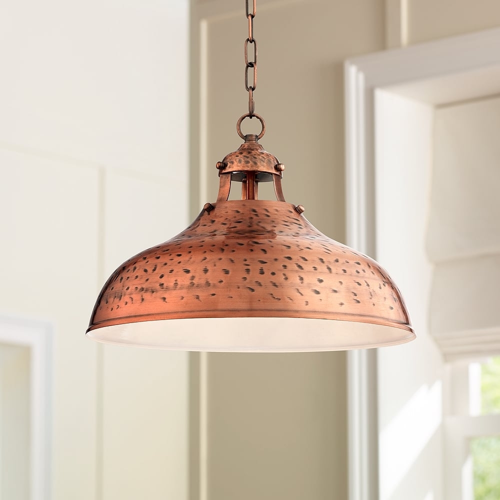 Franklin Iron Works Essex 16" Wide Metal Copper Dome Pendant Light - Image 0