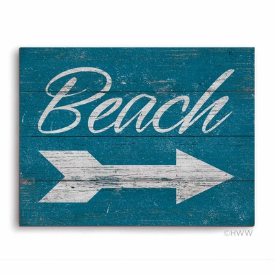 'Beach This Way' Textual Art Plaque - Image 0