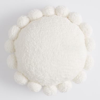 Cozy Pom Pillow, 14" round, Pale Seafoam - Image 3