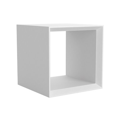 Pierre Square Concrete Side Table, White - Image 3