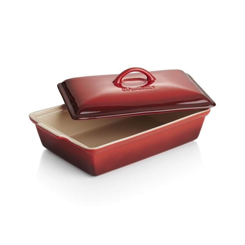 Le Creuset ® Heritage 4-Qt. Cerise Rectangular Casserole Dish with Lid - Image 2