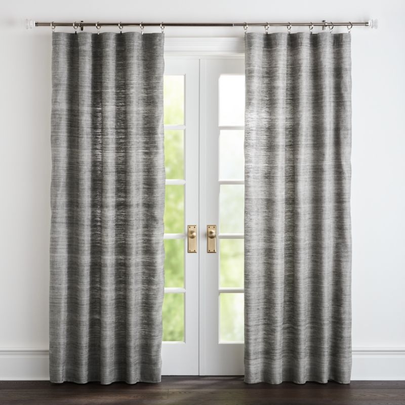Silvana Silk Dark Grey Curtain Panel 48"x96" - Image 1