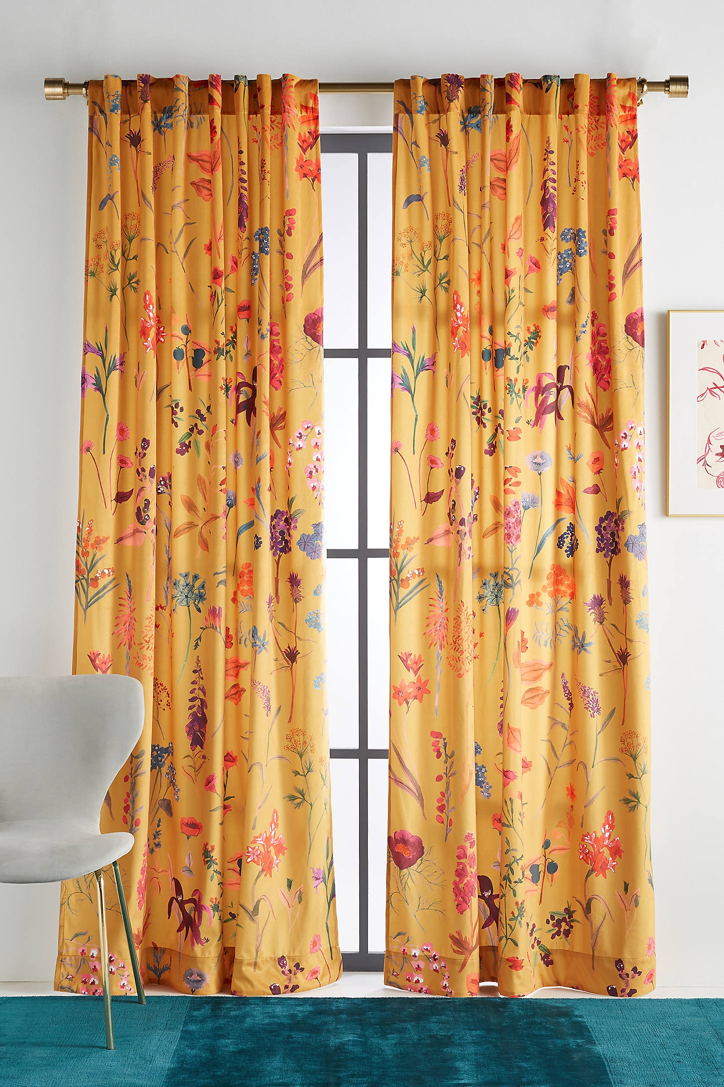 Layne Velvet Curtain-OCHRE - Image 0