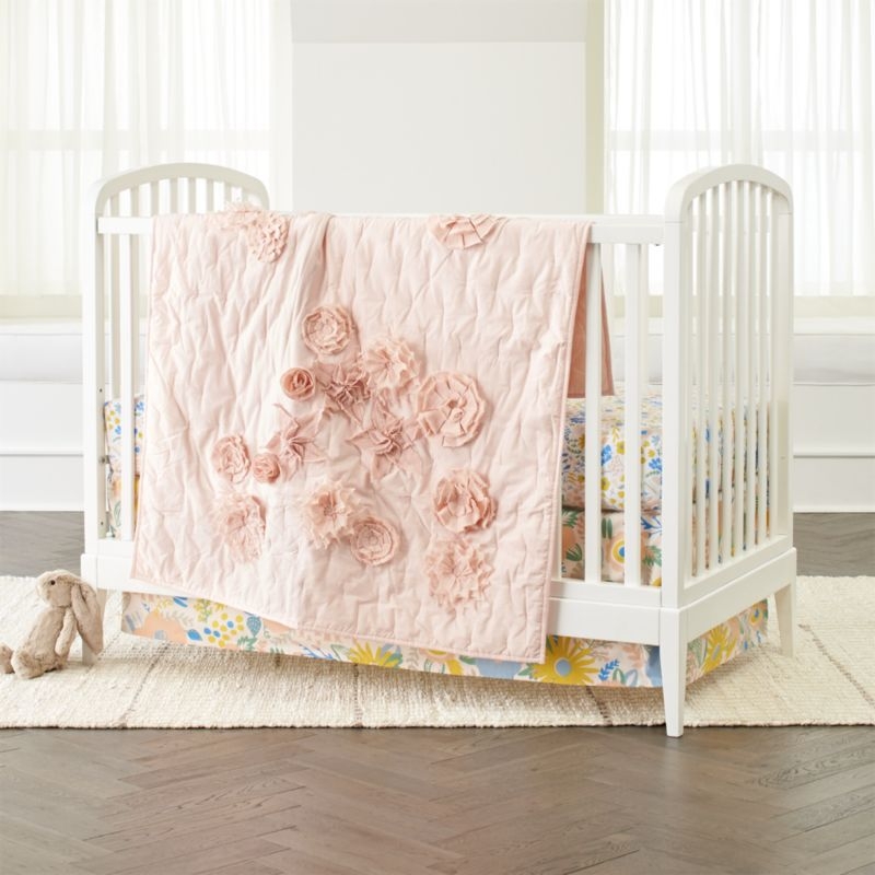 Blooming Floral Pink Baby Quilt - Image 1