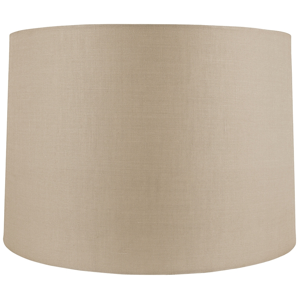 Beige Linen Round Drum Shade 16x17x11.5 (Spider) - Style # 8M196 - Image 0