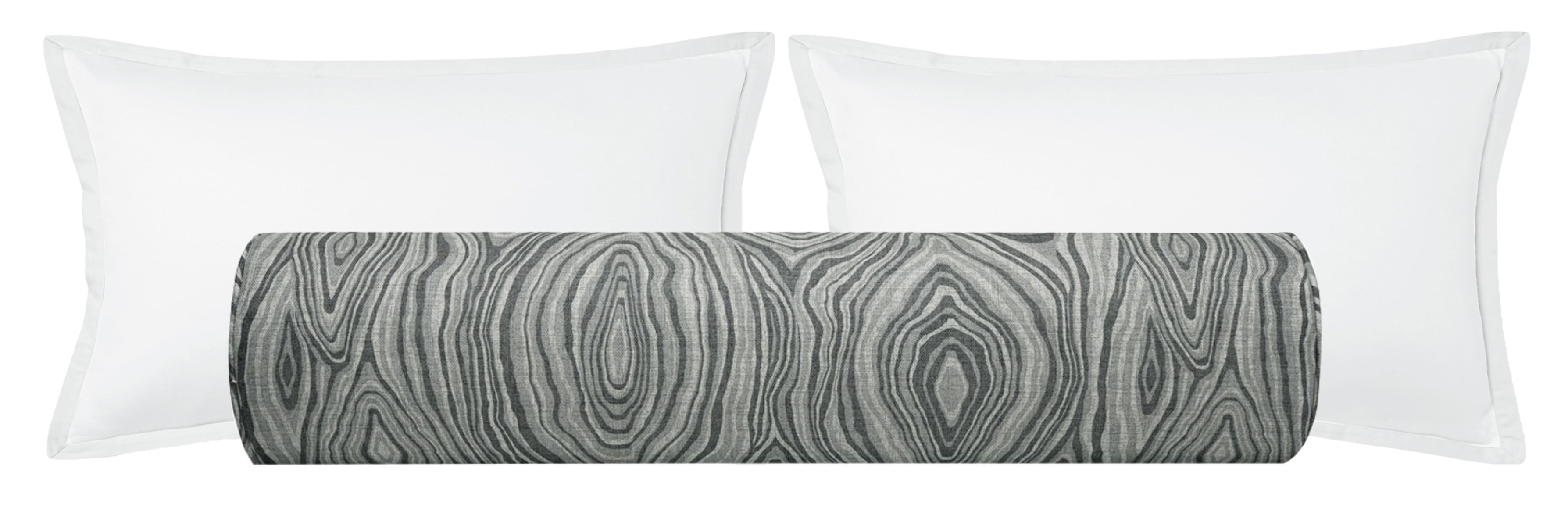 THE BOLSTER :: AGATE LINEN PRINT // GRAPHITE - QUEEN // 9" X 36" - Image 0