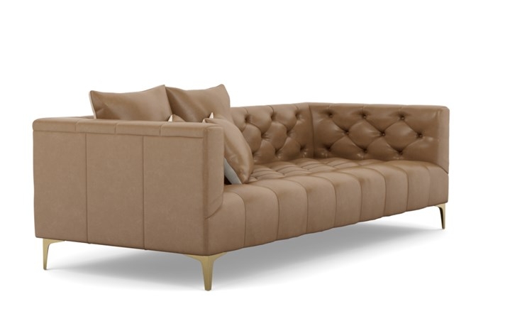 Ms. Chesterfield Leather Sofa with Palomino and Brass Plated legs - Image 1