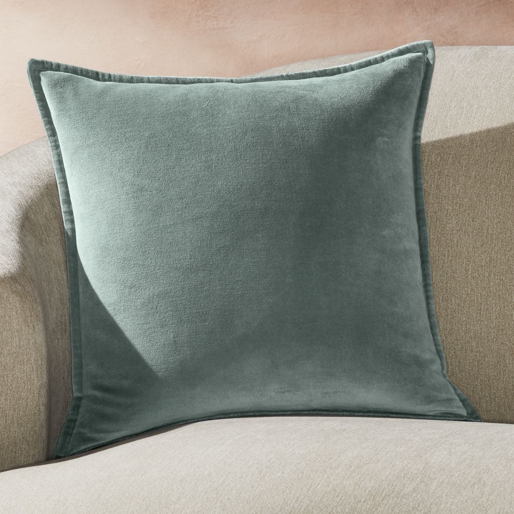 Brenner Lead Velvet Pillow with Down-Alternative Insert 20" - Image 0