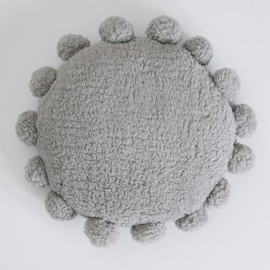 Cozy Pom Pillow, 14" round, Pale Seafoam - Image 1