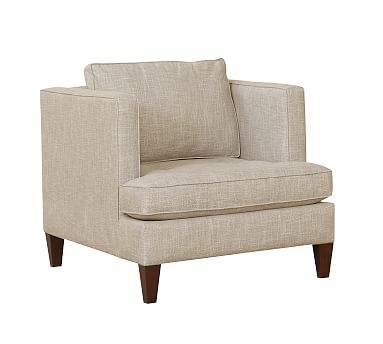 Harper Upholstered Armchair, Polyester Wrapped Cushions, Heathered Twill Stone - Image 3
