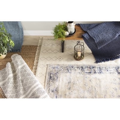 Youati Floral Ivory/Gray/Cream Area Rug - Image 1