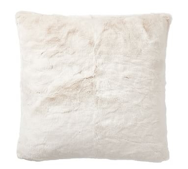 Faux Fur Pillow Cover, 18" x 18", Ivory - Image 0