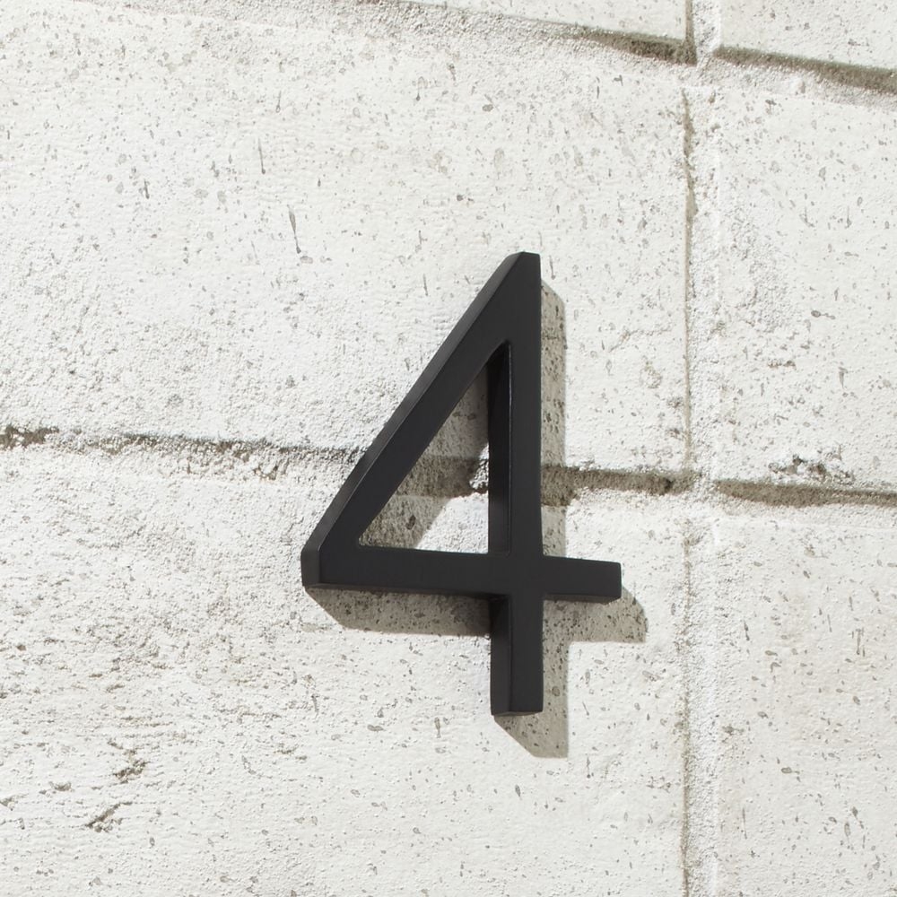 Aurele 4" Matte Black House Number 4 - Image 0