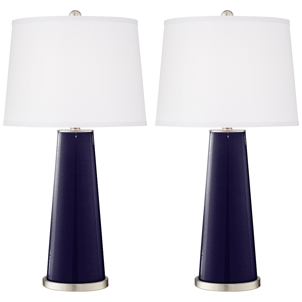 Midnight Blue Metallic Leo Table Lamp Set of 2 - Style # 17R88 - Image 0