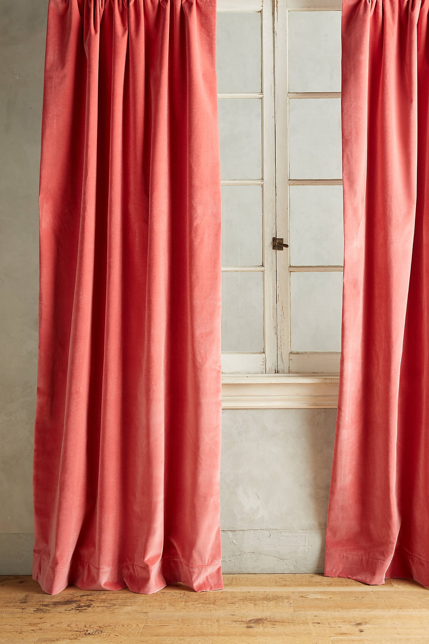 Matte Velvet Curtain By Anthropologie in Pink Size 50X63 - Image 0
