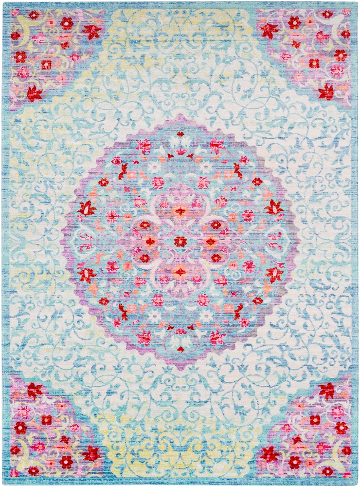 Seasoned Treasures Blue Indoor 2' x 2'11" Machine Woven Rug - Image 0