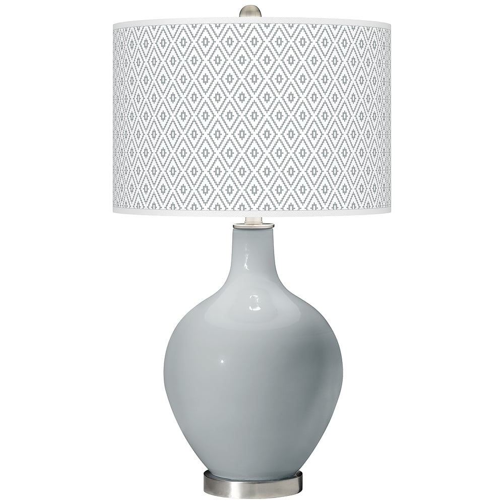 Color Plus Ovo 28 1/2" High Diamonds Shade Uncertain Gray Table Lamp - Image 0
