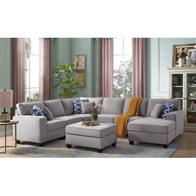 Mequon Right Hand Facing Modular Sectional with Ottoman - Image 0