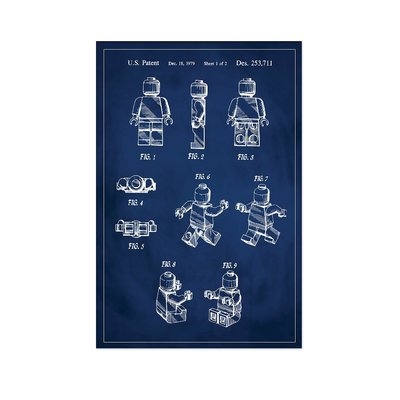 'Lego Man Patent' Graphic Art Print in Blue - Image 0
