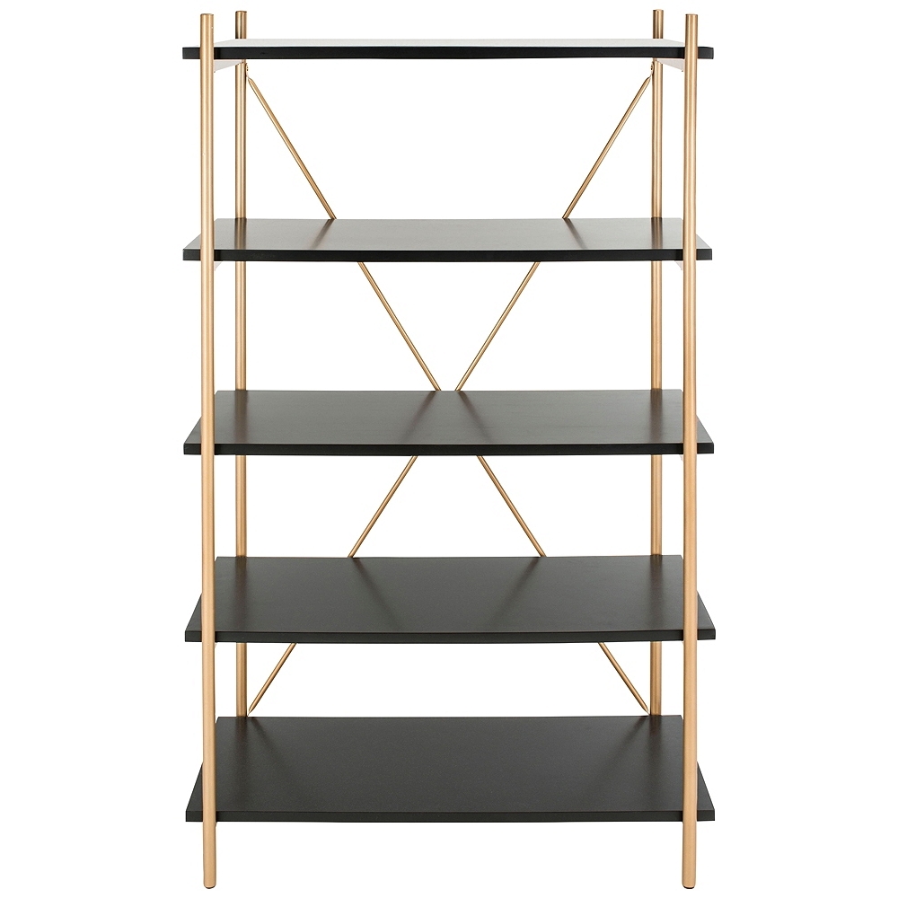 Safavieh Rigby Bold Black and Gold Metal 4-Shelf Etagere - Style # 67X60 - Image 0