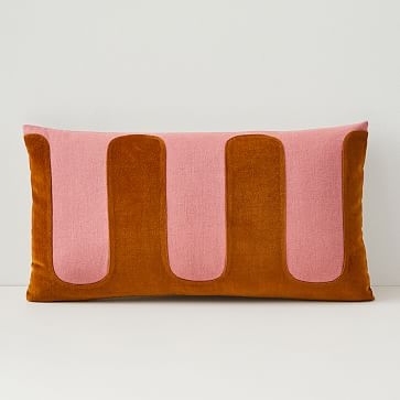 Pochoir Pillow Cover, 12"x21", Dark Cardamom - Image 0