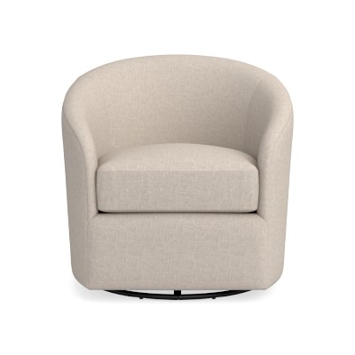 Montclair Swivel Chair, Chunky Linen, Natural - Image 0