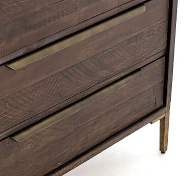 Braden Reclaimed Wood Dresser, Dark Carbon/Antique Brass - Image 2