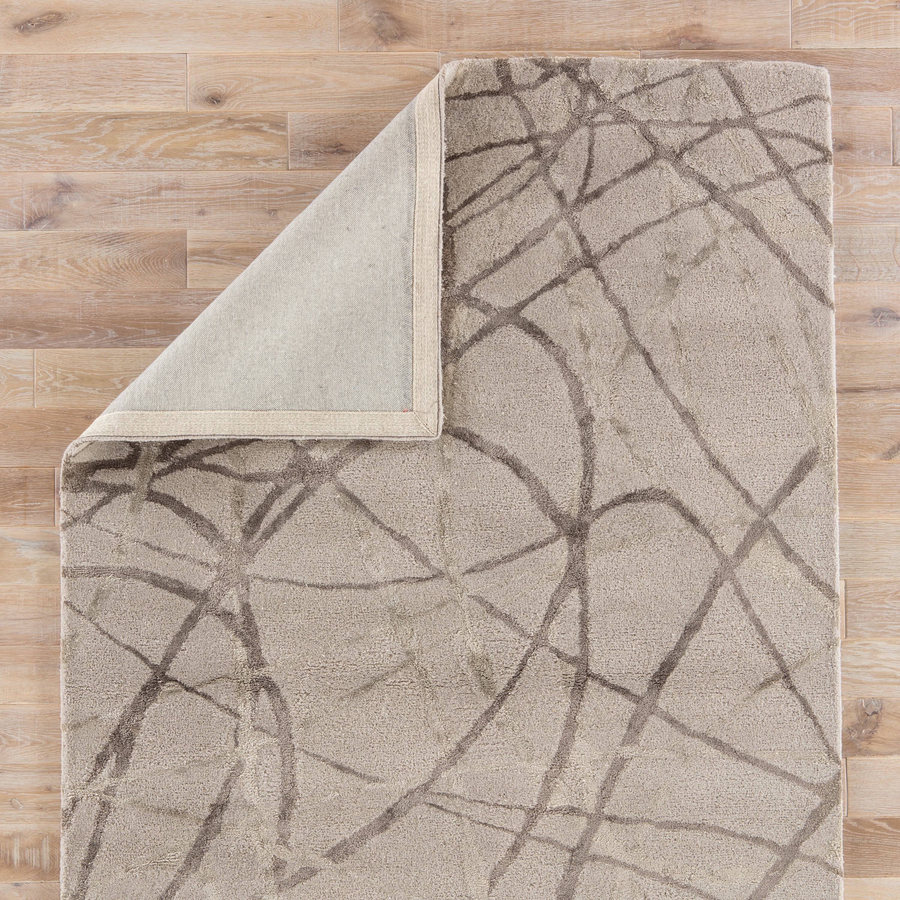 Denali Handmade Abstract Gray/ Silver Area Rug (9' X 12') - Image 2
