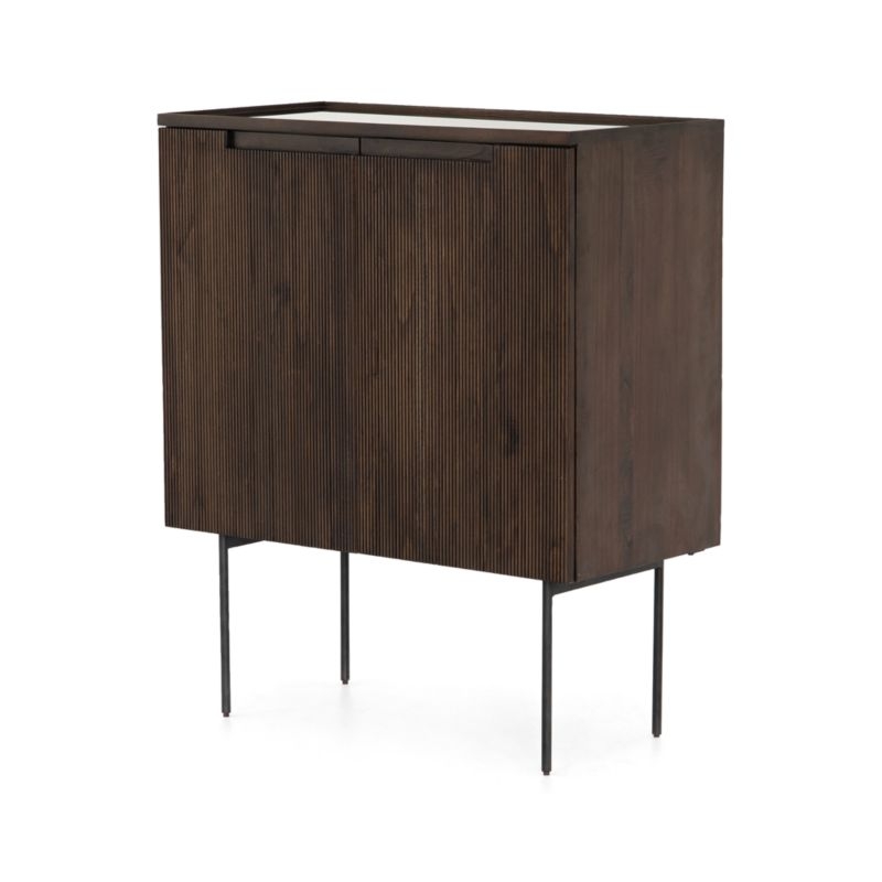 Monroe Dark Wood Bar Cabinet - Image 1
