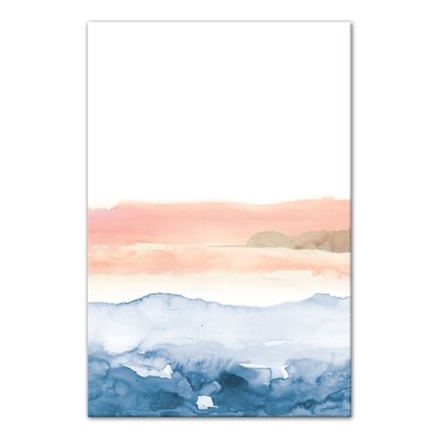 'Navy and Blush Pink Watercolor' Graphic Art Print on Canvas - Image 0