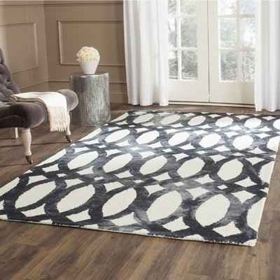 Edie Hand-Tufted Cotton/Wool Graphite Area Rug - Image 0