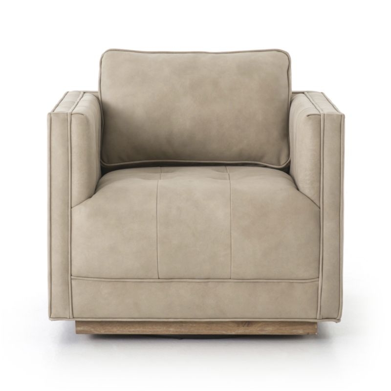 Kiera Natural Leather Swivel Chair - Image 4