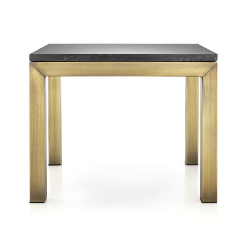 Parsons Black Marble Top/ Brass Base 20x24 End Table - Image 3