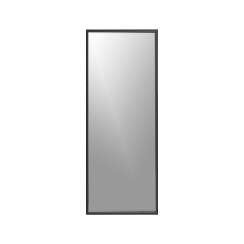 Liam Black Frame Floor Mirror with Brass Inlay - Image 0
