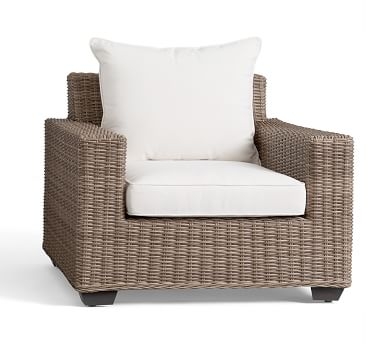 Torrey All-Weather Wicker Square Arm Chair, Natural - Image 3